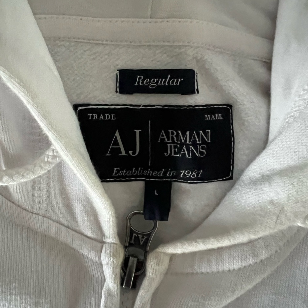 Armani jeans hoodie size large white